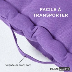 Coussin de sol - violet uni - 40 x 40 cm - HOMESCAPES