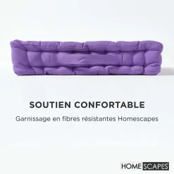 Coussin de sol - violet uni - 50 x 50 cm - HOMESCAPES