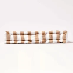 Coussin de sol beige - grandes rayures - 40 x 40 cm - HOMESCAPES