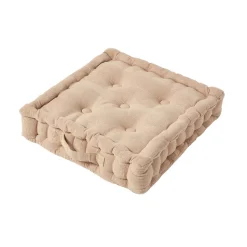 Coussin de sol beige - rajput tissé main - HOMESCAPES