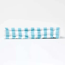 Coussin de sol bleu - grandes rayures - 40 x 40 cm - HOMESCAPES