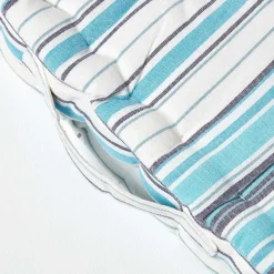 Coussin de sol bleu - rayure new england - 50 x 50 cm - HOMESCAPES