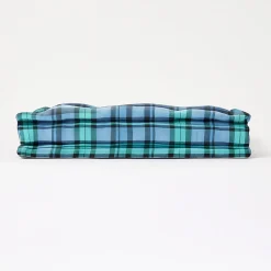 Coussin de sol bleu - tartan écossais - 40 x 40 cm - HOMESCAPES