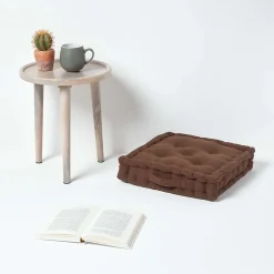Coussin de sol chocolat - rajput tissé main - HOMESCAPES