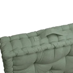 Coussin de sol coton recyclé kaki 45x45x10