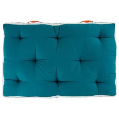Coussin de sol d'extérieur Yucatan bleu canard 120x80cm - Atmosphera