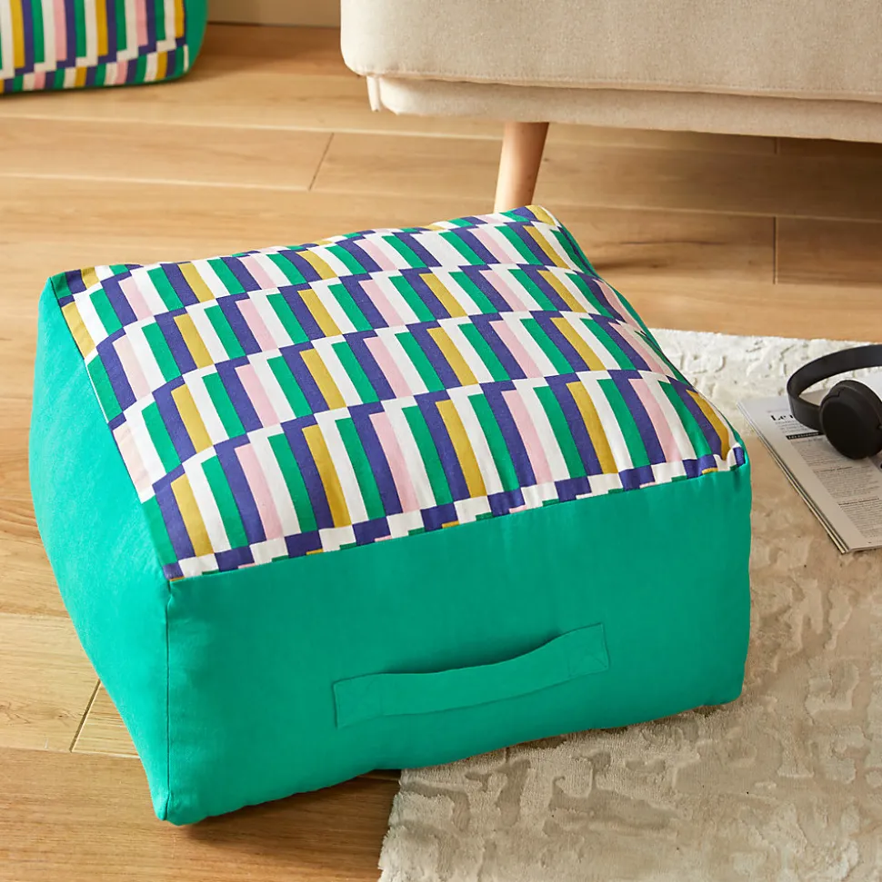 Coussin de sol Disso vert 48x48cm - Atmosphera