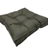 Coussin de sol déperlant vert kaki L.60 x l.60 x ep.10cm Ornami