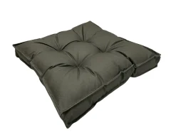 Coussin de sol déperlant vert kaki L.60 x l.60 x ep.10cm Ornami
