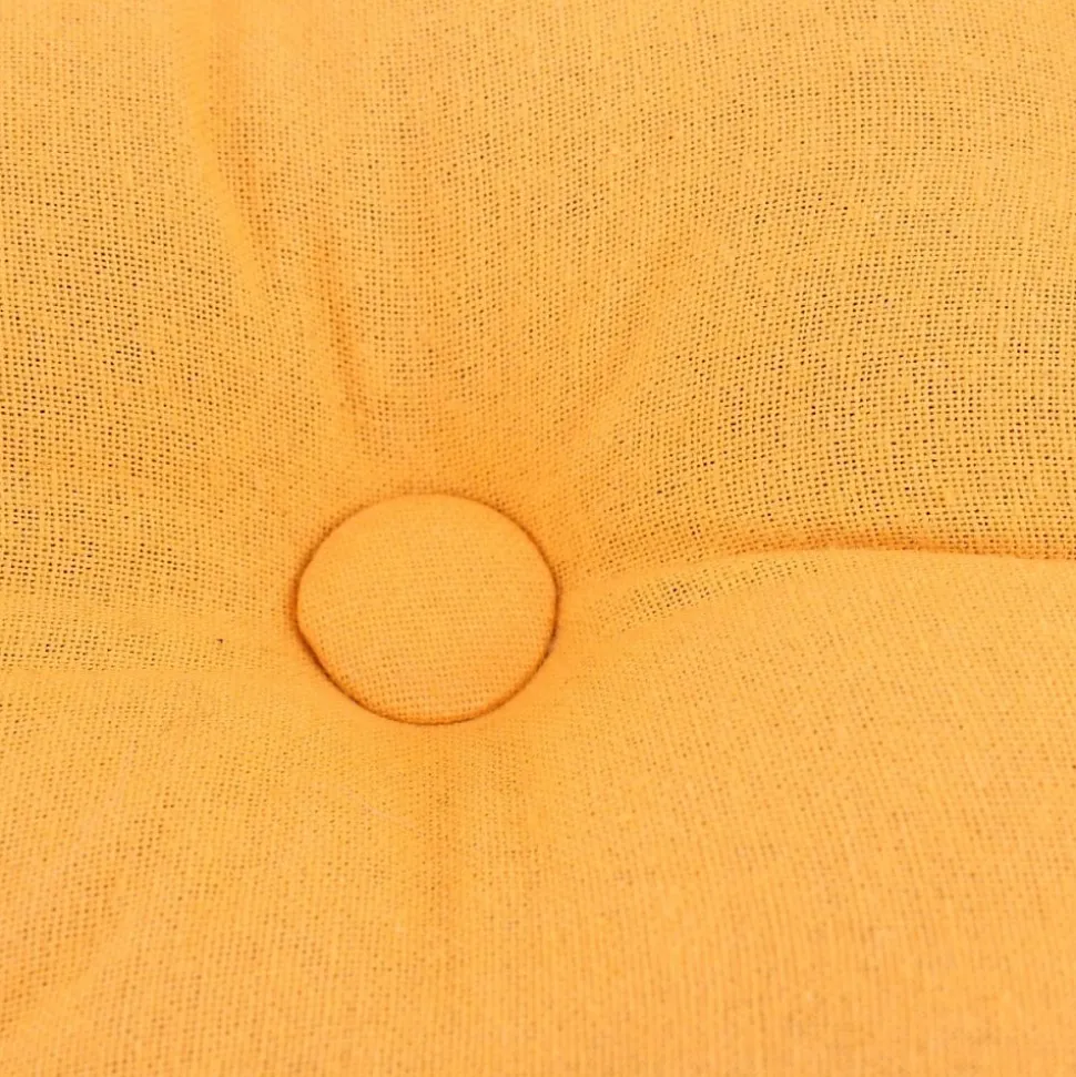 Coussin de sol en tissu jaune 40x40cm