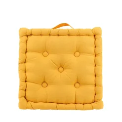 Coussin de sol en tissu jaune 40x40cm