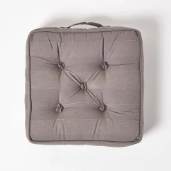 Coussin de sol gris - rajput tissé main - HOMESCAPES