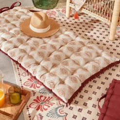 Coussin de sol Ikat jacquard lin 60x120cm - Atmosphera