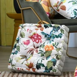 Coussin de sol imprimé à fleurs 45x45x10cm