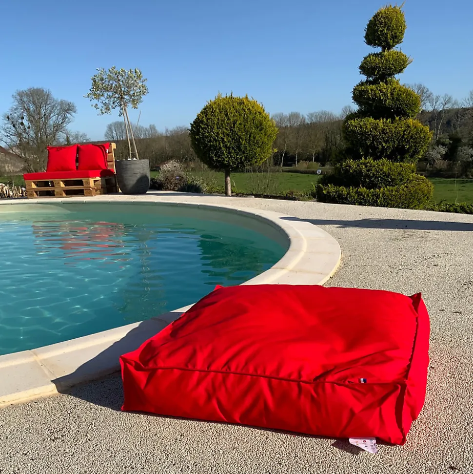 Coussin de sol inter / exter (71x71x35 cm - Rouge)