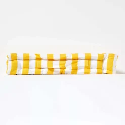 Coussin de sol jaune - grandes rayures - 50 x 50 cm - HOMESCAPES