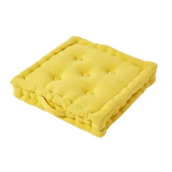 Coussin de sol jaune - rajput tissé main - HOMESCAPES