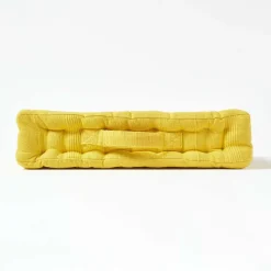 Coussin de sol jaune - rajput tissé main - HOMESCAPES