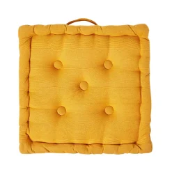 Coussin de sol jaune moutarde - rajput - 40 x 40 cm - HOMESCAPES