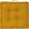 Coussin de sol jaune moutarde 40x40 cm - Atmosphera