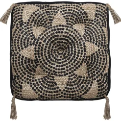 Coussin de sol Mandala (38x38 cm - Noir)