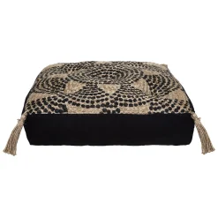 Coussin de sol Mandala (38x38 cm - Noir)