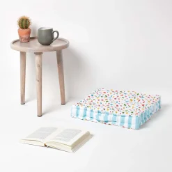 Coussin de sol multicolore - étoiles - 40 x 40 cm - HOMESCAPES