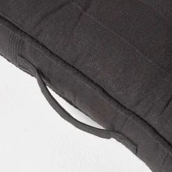Coussin de sol noir - rajput tissé main - HOMESCAPES