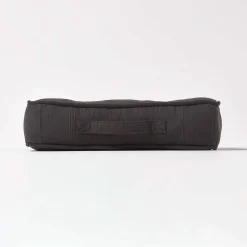 Coussin de sol noir - rajput tissé main - HOMESCAPES