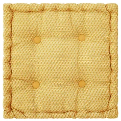 Coussin de sol Otto - coton - jaune moutarde 40x40 cm - Atmosphera