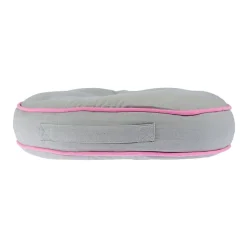 Coussin de sol rond gris et rose 43 cm - HOMESCAPES