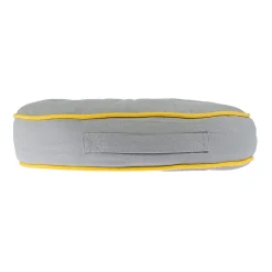 Coussin de sol rond gris et jaune 43 cm - HOMESCAPES
