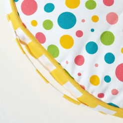 Coussin de sol rond pour enfants multicolore à  pois 43 cm - HOMESCAPES