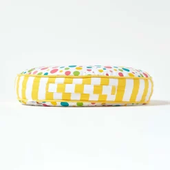 Coussin de sol rond pour enfants multicolore à  pois 43 cm - HOMESCAPES