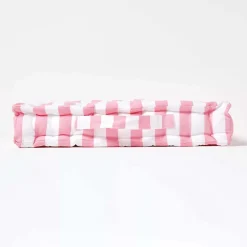 Coussin de sol rose - grandes rayures - 40 x 40 cm - HOMESCAPES