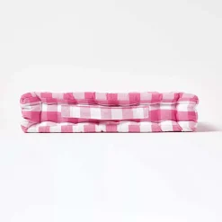 Coussin de sol rose à  grands carreaux vichy, 50 x 50 cm - HOMESCAPES