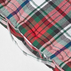 Coussin de sol rouge et blanc - tartan écossais - 40 x 40 cm - HOMESCAPES