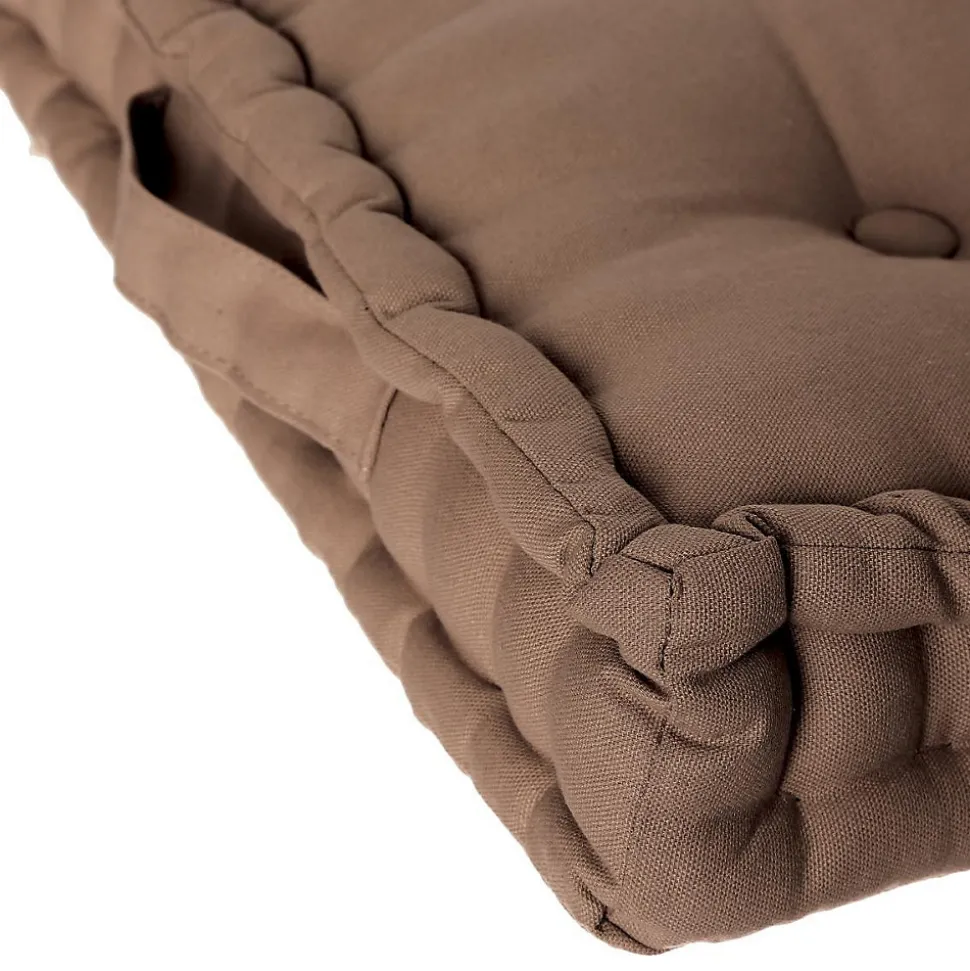 Coussin de sol taupe 40x40 cm - Atmosphera