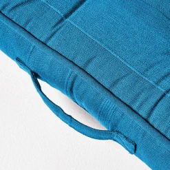 Coussin de sol turquoise - rajput tissé main - HOMESCAPES