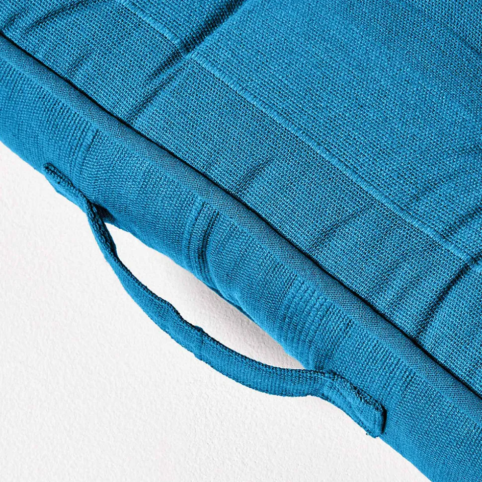 Coussin de sol turquoise - rajput tissé main - HOMESCAPES