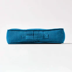 Coussin de sol turquoise - rajput tissé main - HOMESCAPES