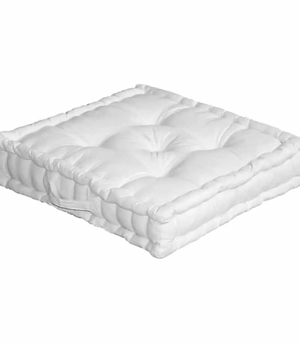 Coussin de sol uni blanc - 50x50cm - Blanc