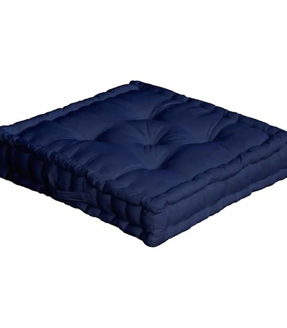 Coussin de sol uni bleu marine - 50x50cm - Bleu marine