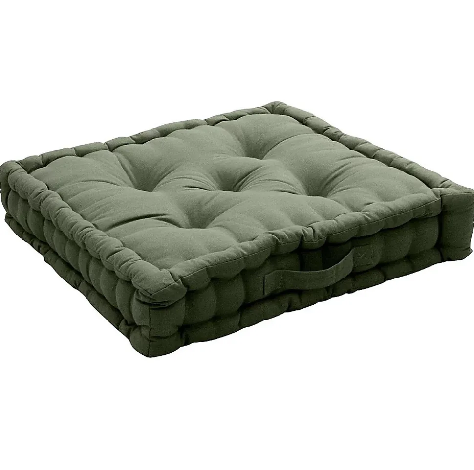 Coussin de sol uni en coton Panama