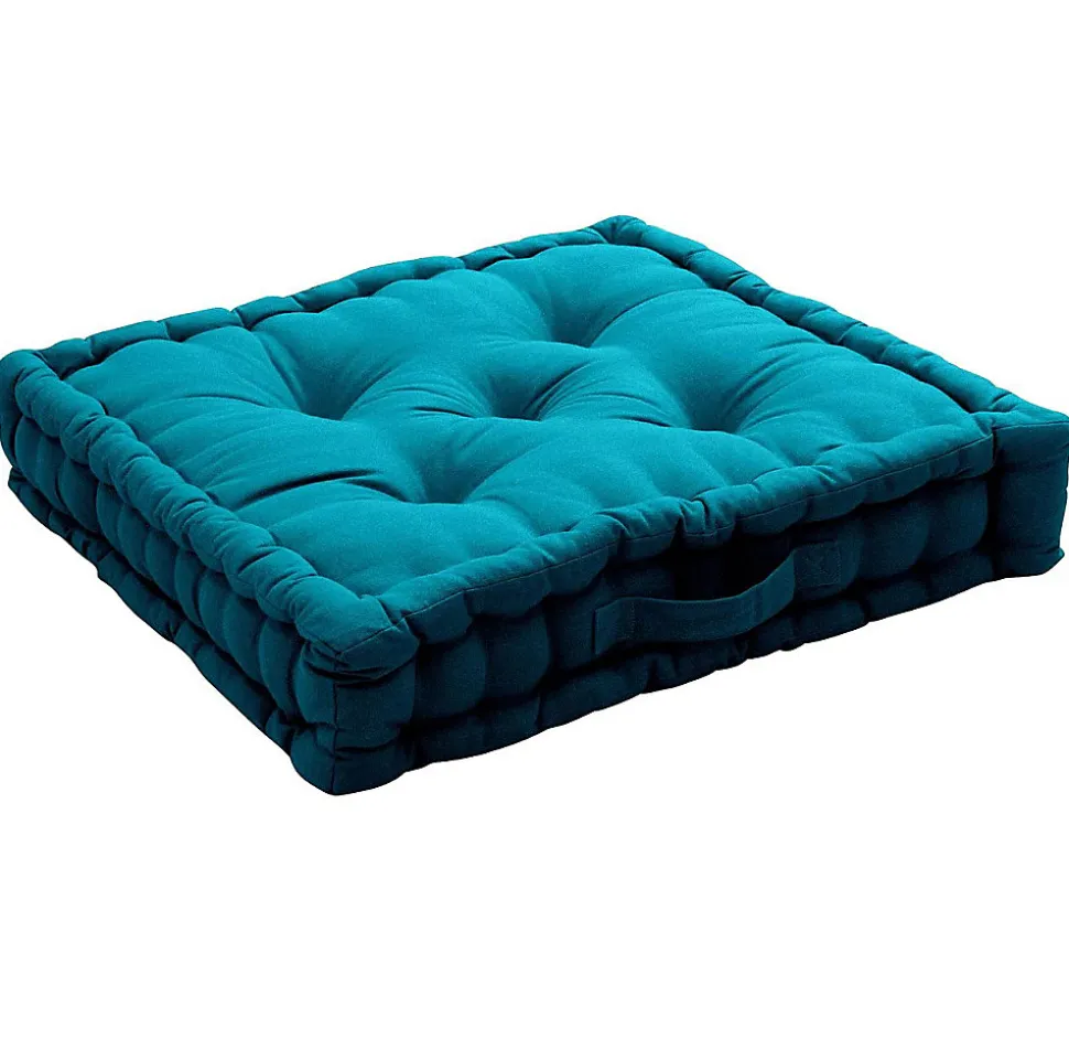 Coussin de sol uni en coton Panama