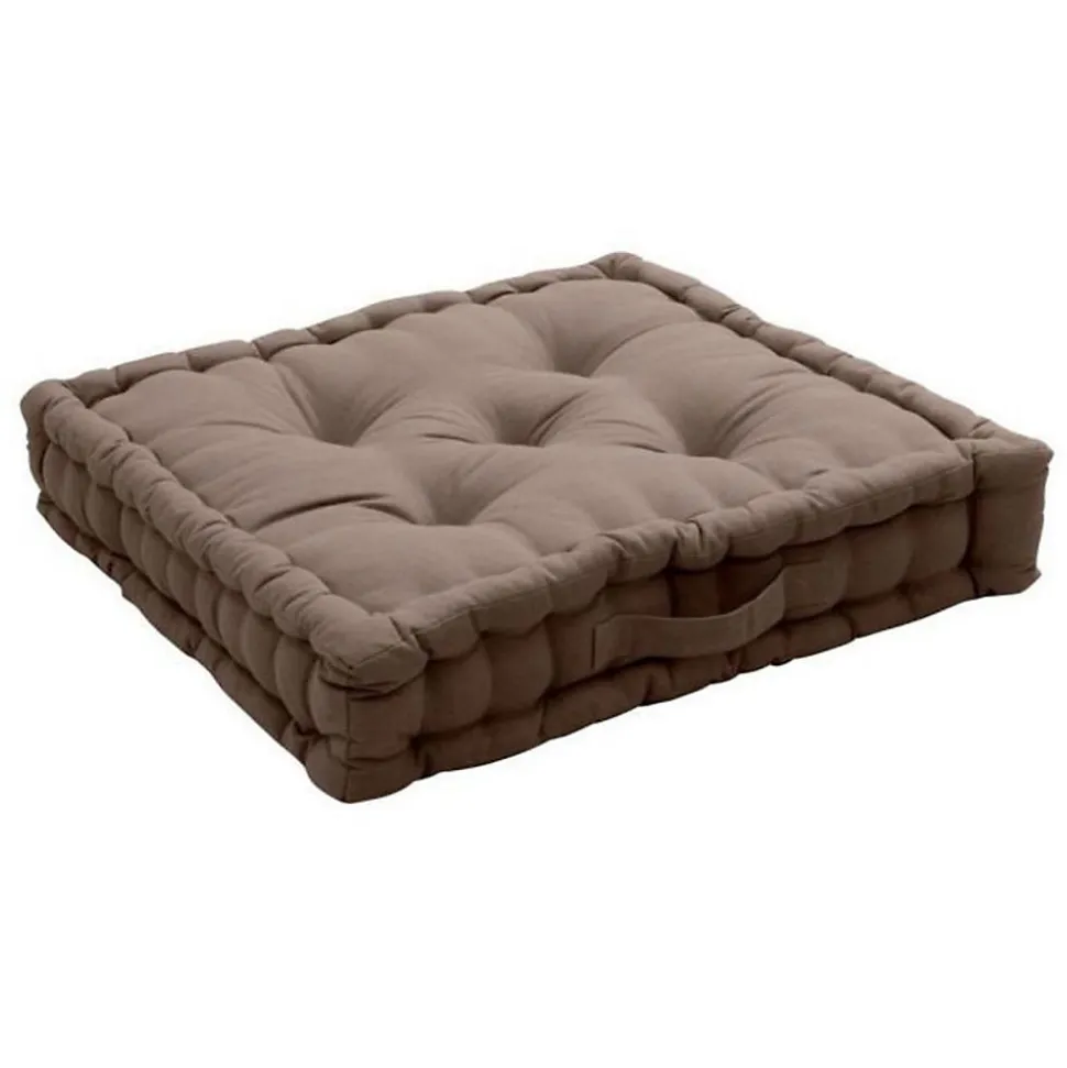 Coussin de sol uni en coton Panama