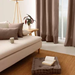 Coussin de sol uni en coton Panama