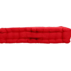 Coussin de sol uni en pur coton (50x50x10 cm - Rouge)