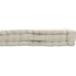 Coussin de sol uni en pur coton (50x50x10 cm - Ecru)
