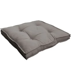 Coussin de sol uni en pur coton (50x50x10 cm - Gris clair)